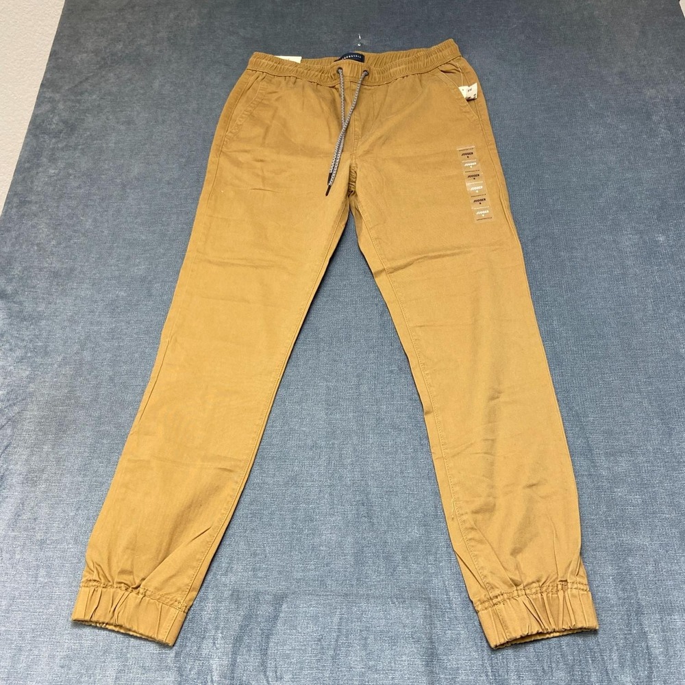 Aeropostale Jogger Pants Mens Small Beige Relaxed Through Thigh Tapered Outdoor